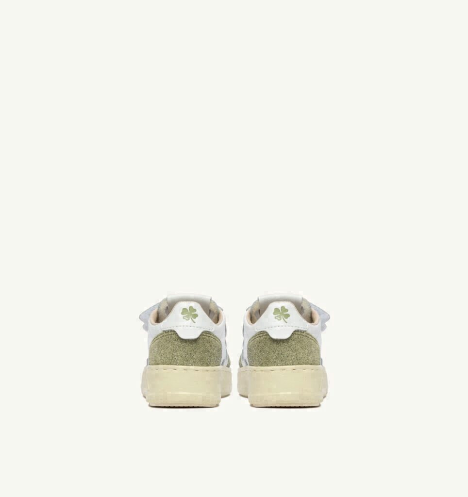 MEDALIST KIDSTRIPES EN CUIR BLANC ET CUIR PAILLETTES SAUGE