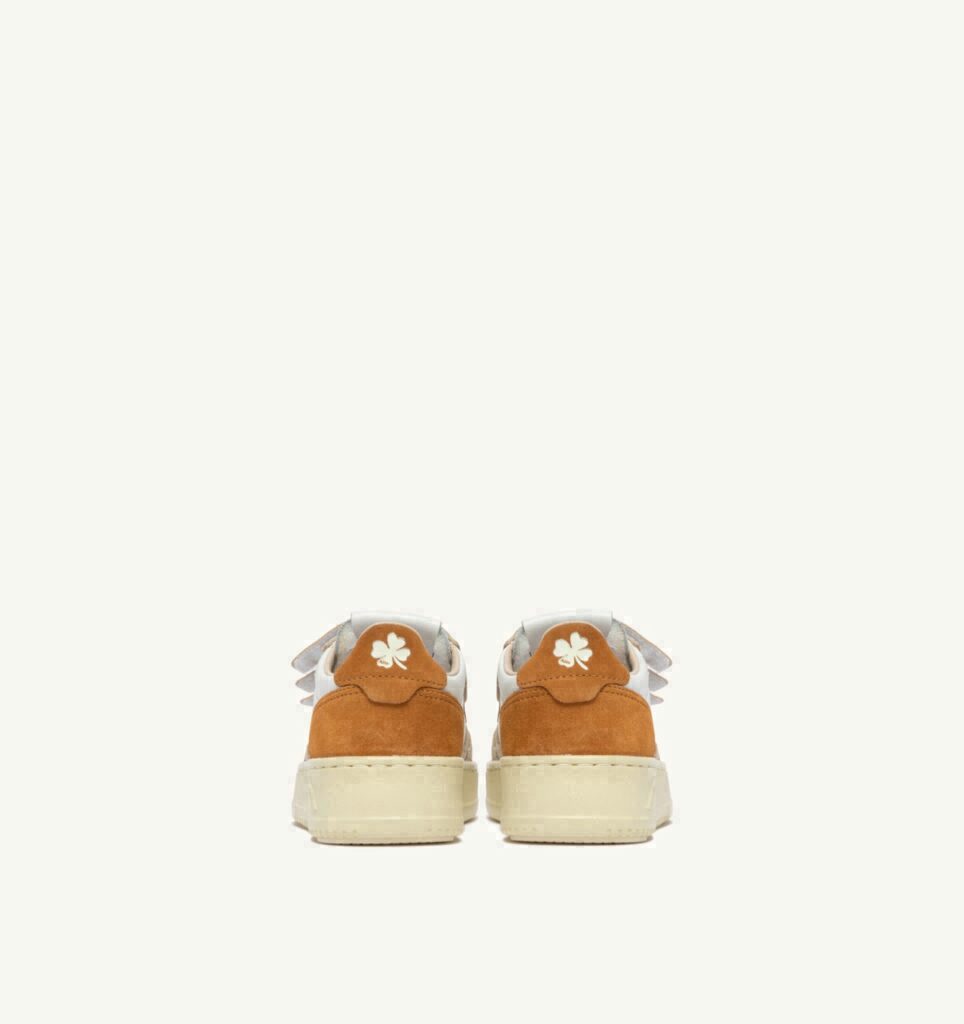 MEDALIST KIDSTRIPES EN CUIR BLANC ET DAIM BROWN MUSCAT ET SAND