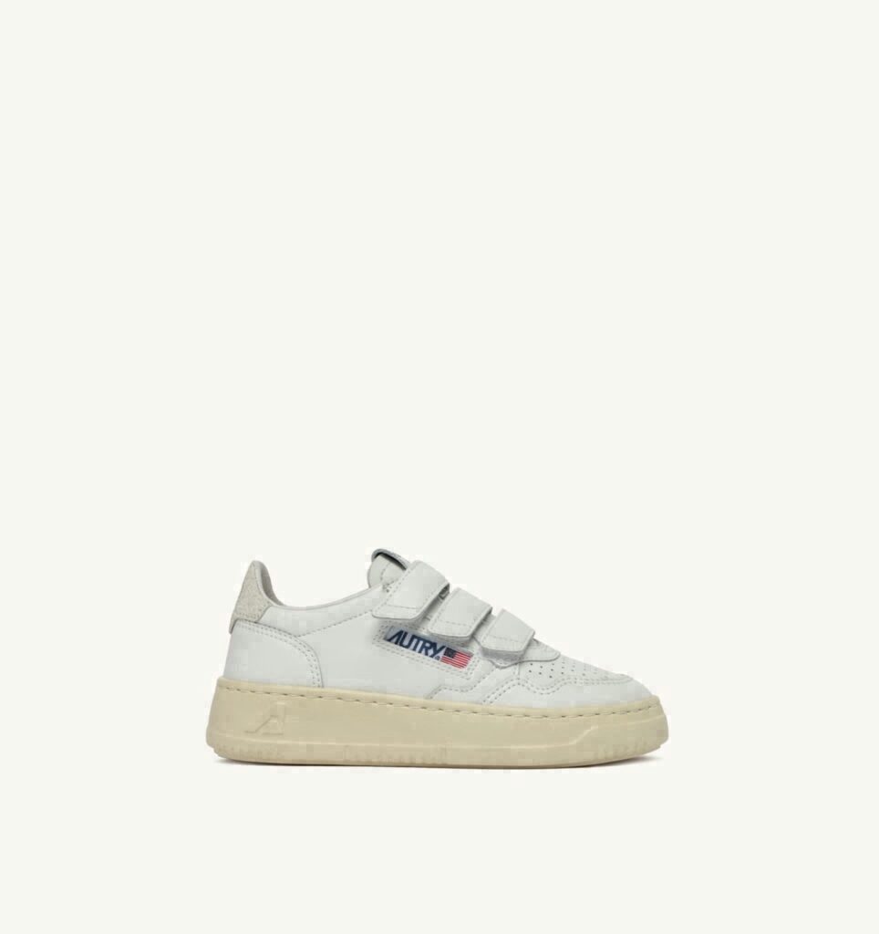 MEDALIST KIDSTRIPES LOW EN CUIR BLANC ET PAILLETTES