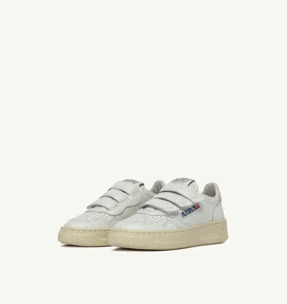 MEDALIST KIDSTRIPES LOW EN CUIR BLANC ET PAILLETTES