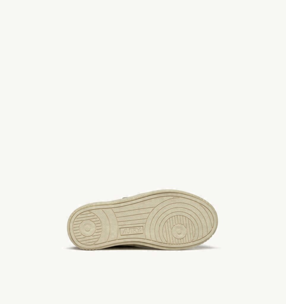 MEDALIST KIDSTRIPES LOW EN CUIR WHISPER WHITE IVOIRE ET BROWN SUGAR