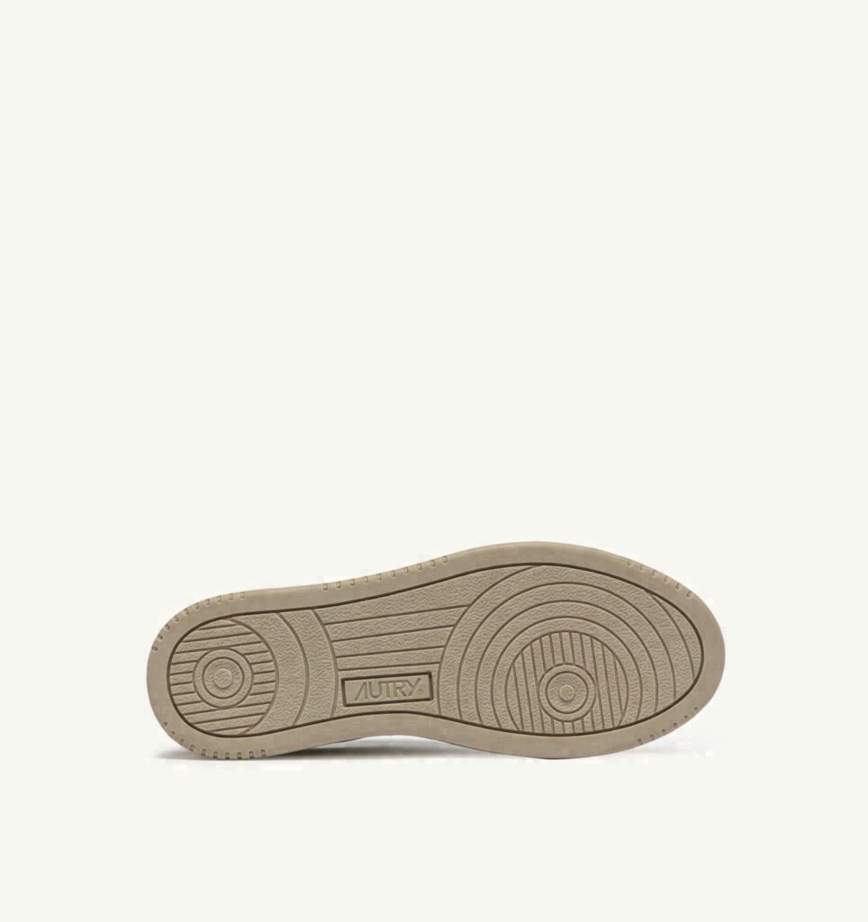 MEDALIST LOW BICOLOR EN CUIR BLANC ET FEATHER GRAY
