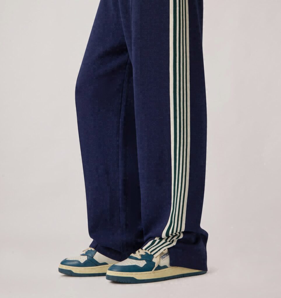 MEDALIST LOW BICOLOR EN CUIR BLANC ET MALLARD BLUE