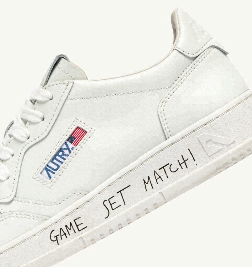 MEDALIST LOW EN CUIR BLANC AVEC LETTERING