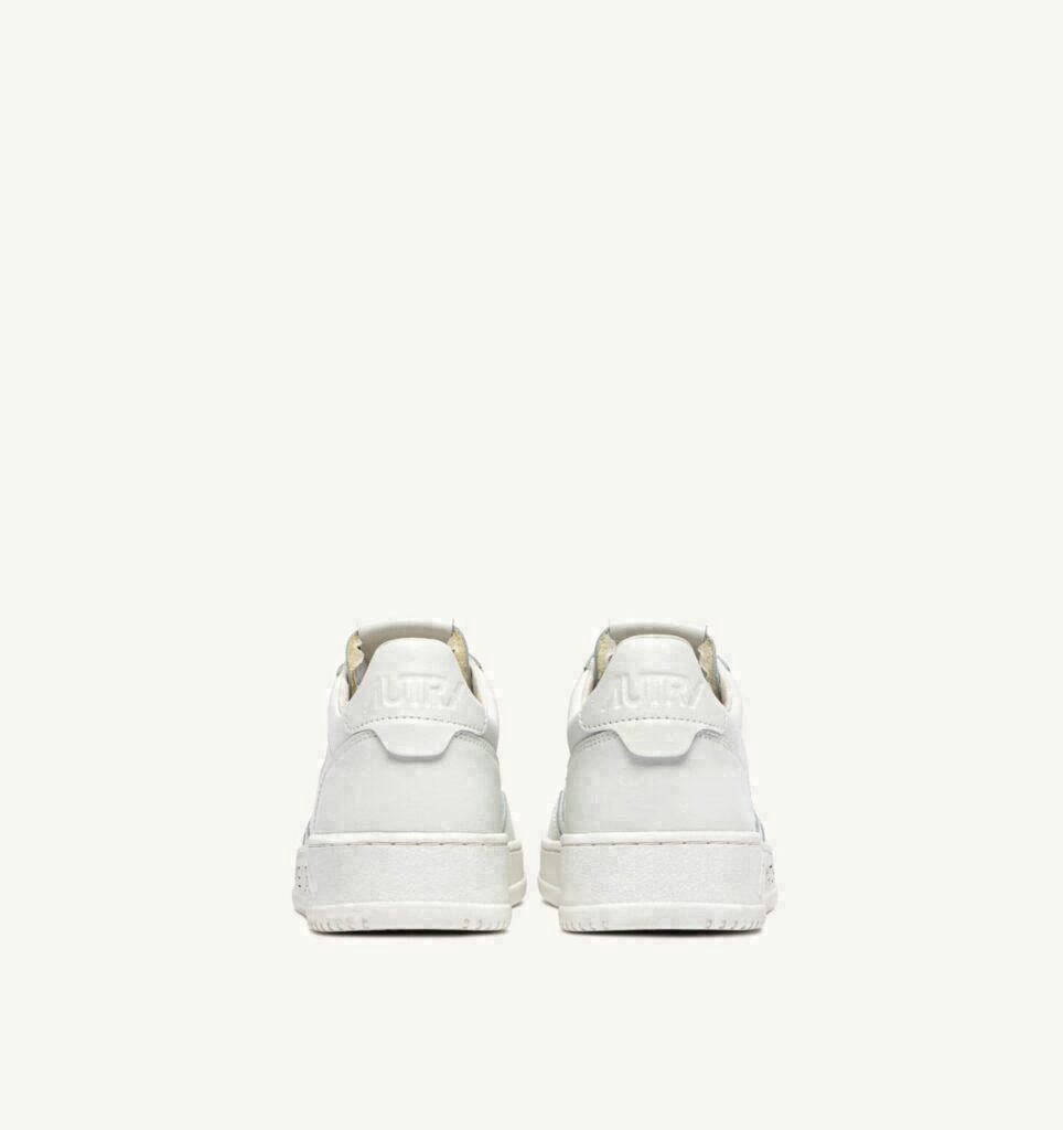 MEDALIST LOW EN CUIR BLANC AVEC LETTERING