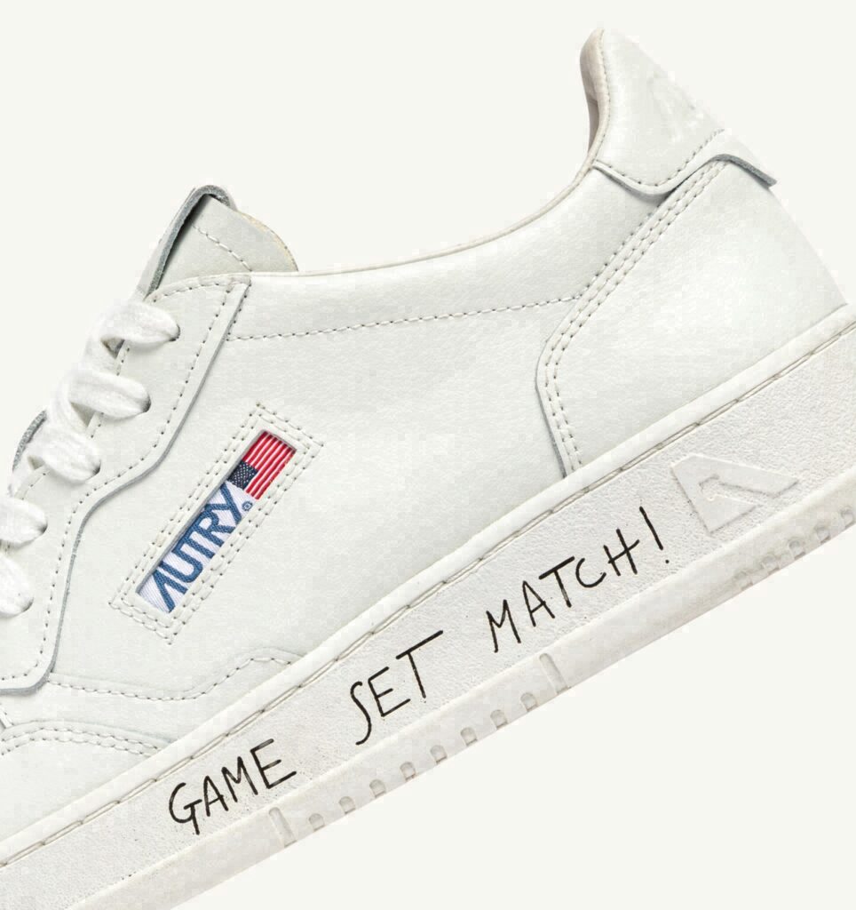 MEDALIST LOW EN CUIR BLANC AVEC LETTERING