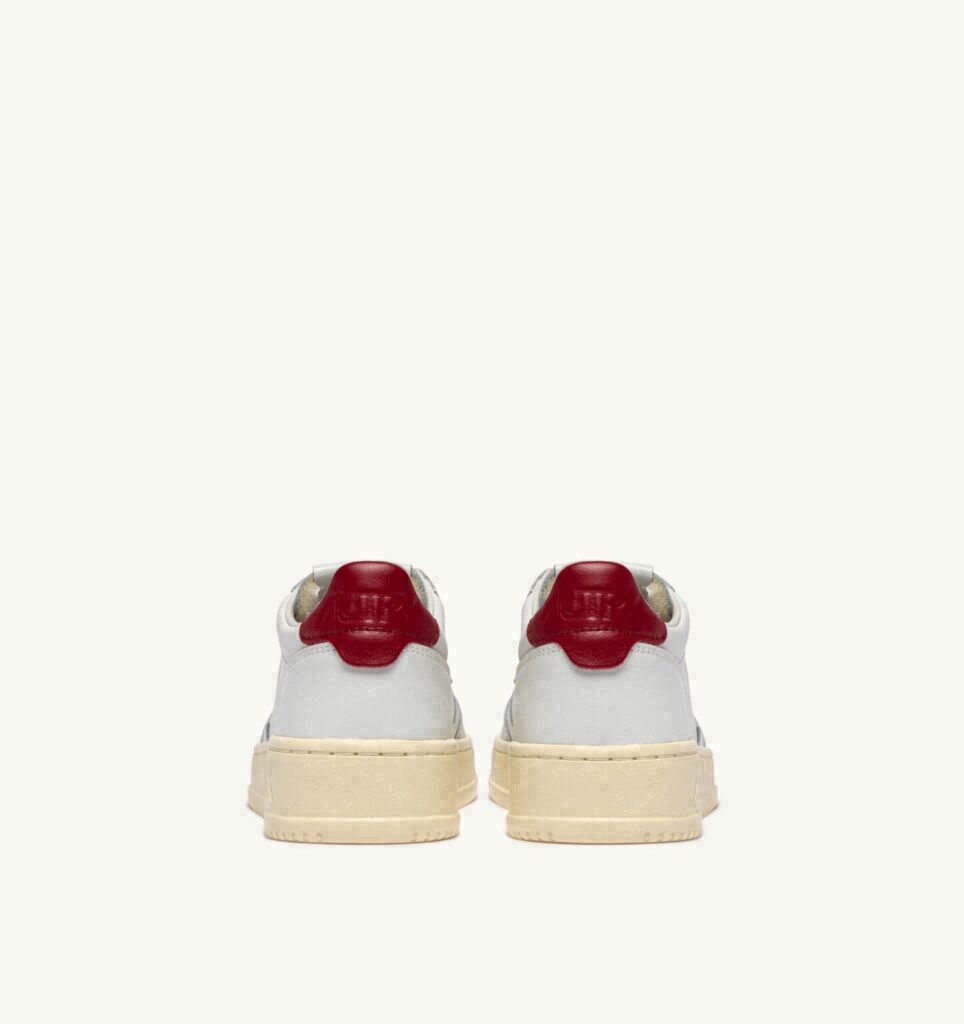 MEDALIST LOW EN CUIR BLANC ET DEEP CLARET
