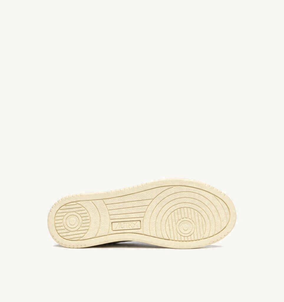 MEDALIST LOW EN CUIR BLANC ET DETAILS LUREX ARGENT