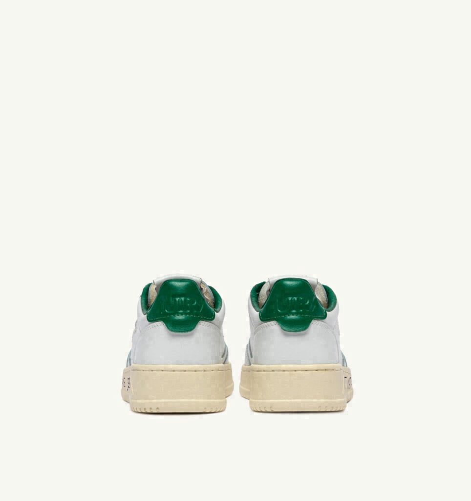 MEDALIST LOW EN CUIR BLANC ET GREEN JACKET AVEC LETTERING