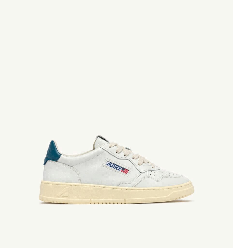 MEDALIST LOW EN CUIR BLANC ET MALLARD BLUE
