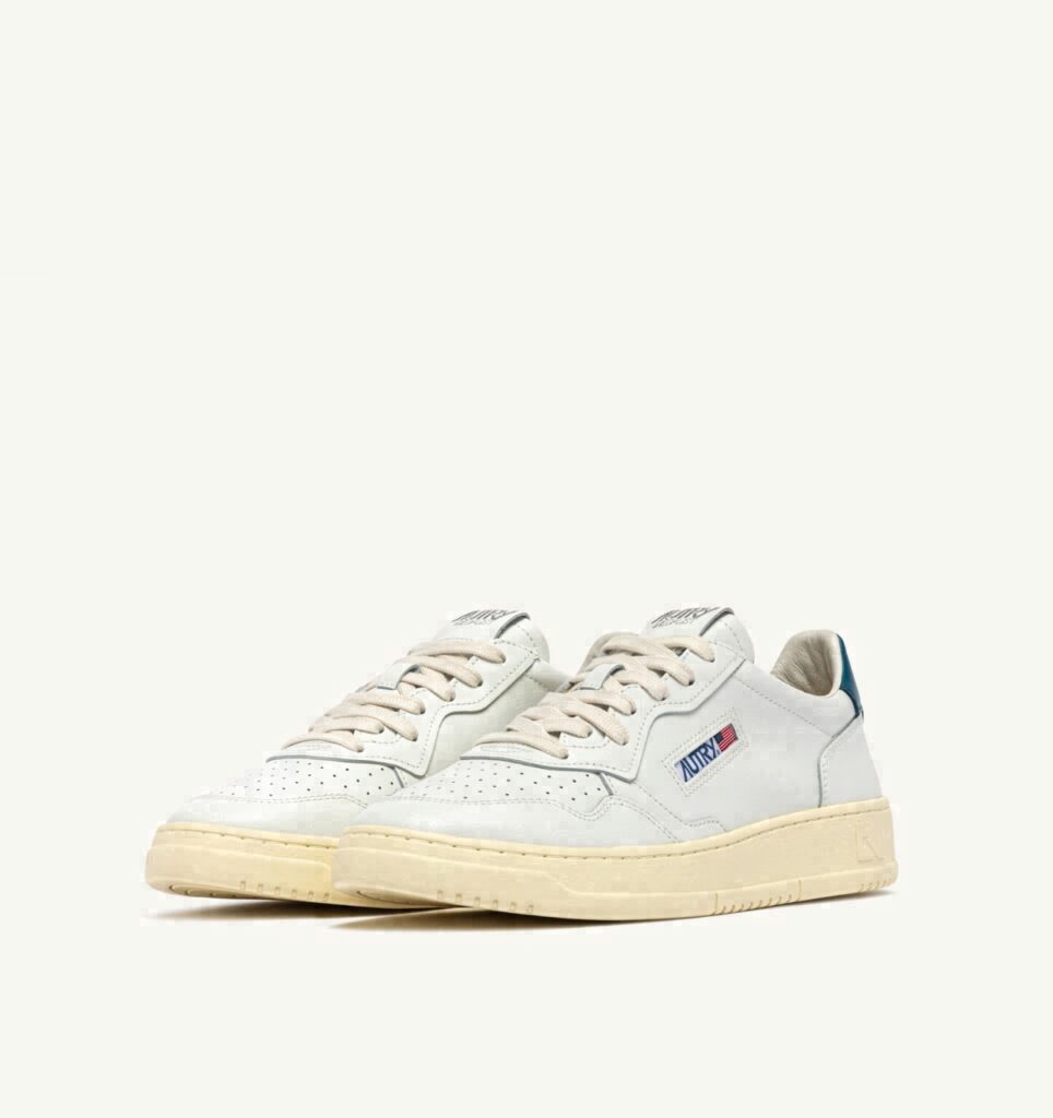 MEDALIST LOW EN CUIR BLANC ET MALLARD BLUE