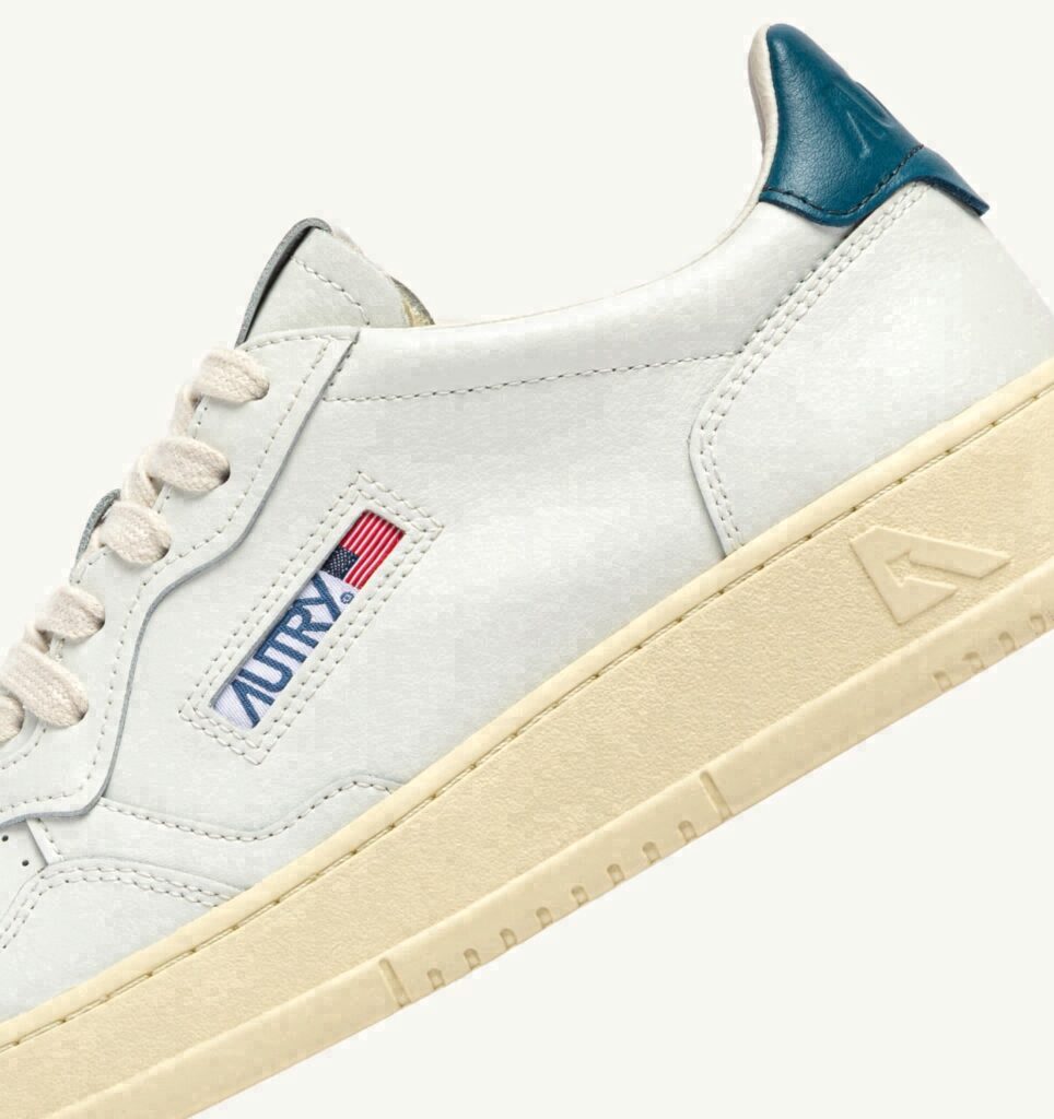 MEDALIST LOW EN CUIR BLANC ET MALLARD BLUE
