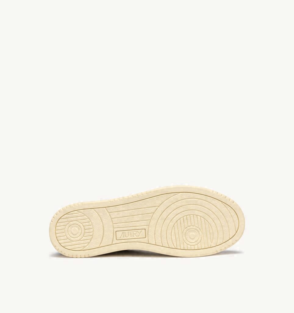 MEDALIST LOW EN CUIR BLANC ET DAIM DENIM
