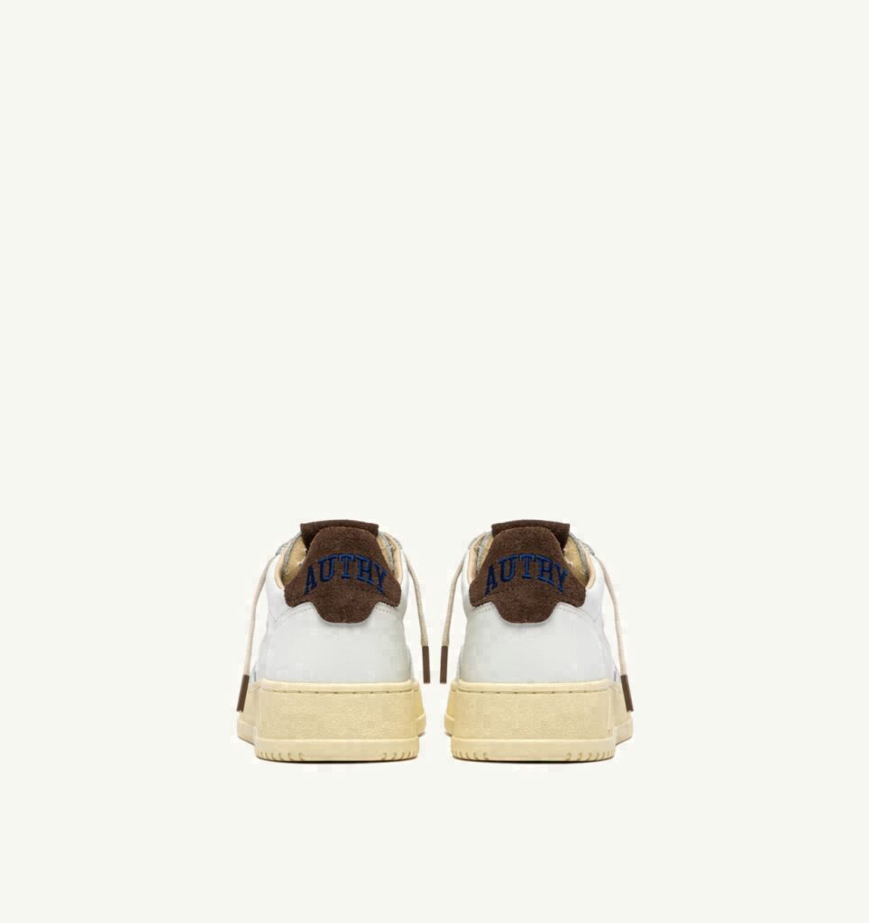 MEDALIST LOW EN CUIR BLANC ET DAIM CHOCOLATE CHIP