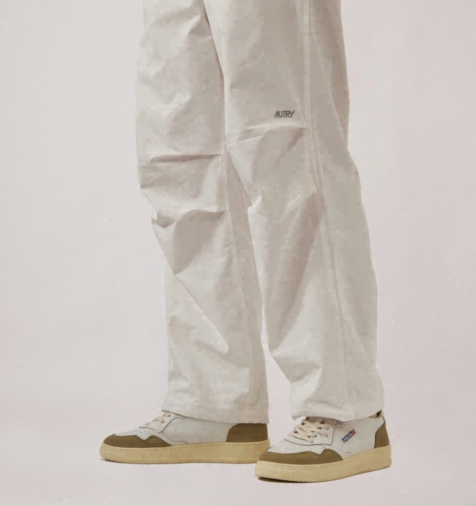 MEDALIST LOW EN CUIR BLANC ET DAIM GRAY GREEN