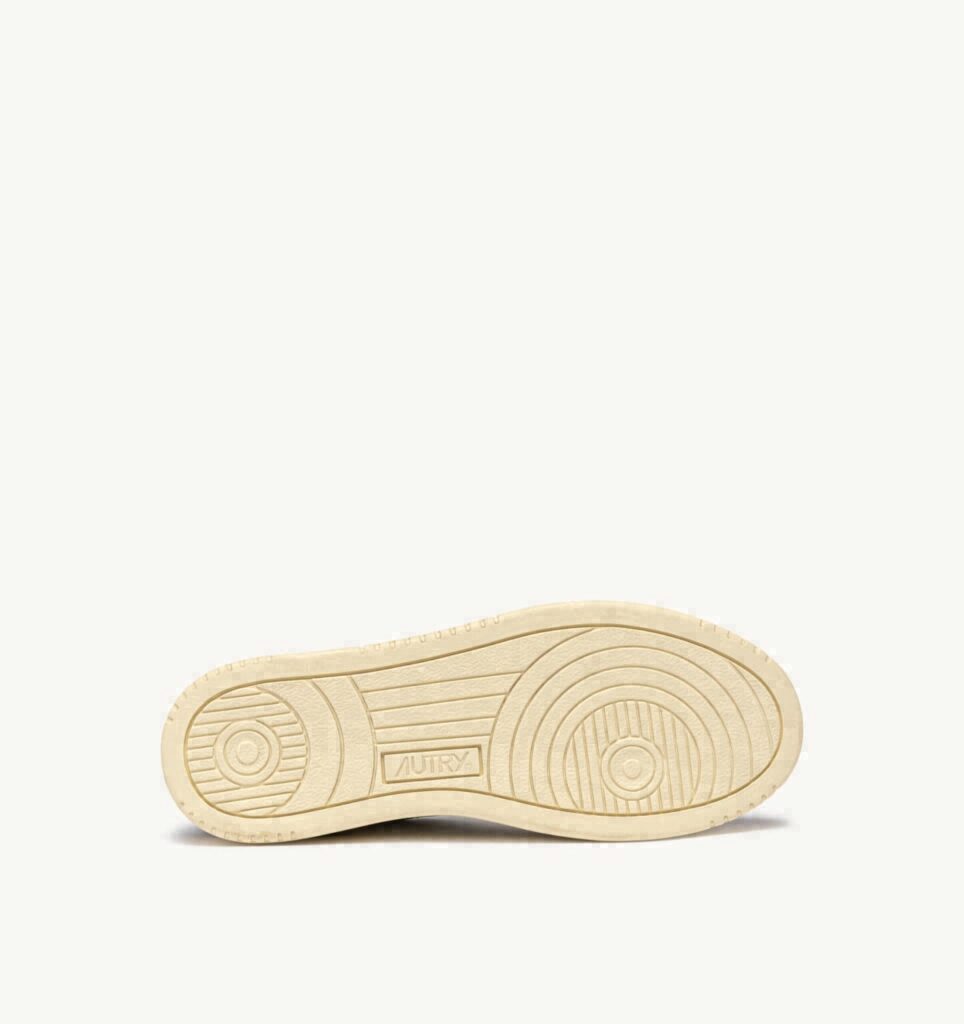 MEDALIST LOW EN CUIR BLANC ET DAIM ACAJOU