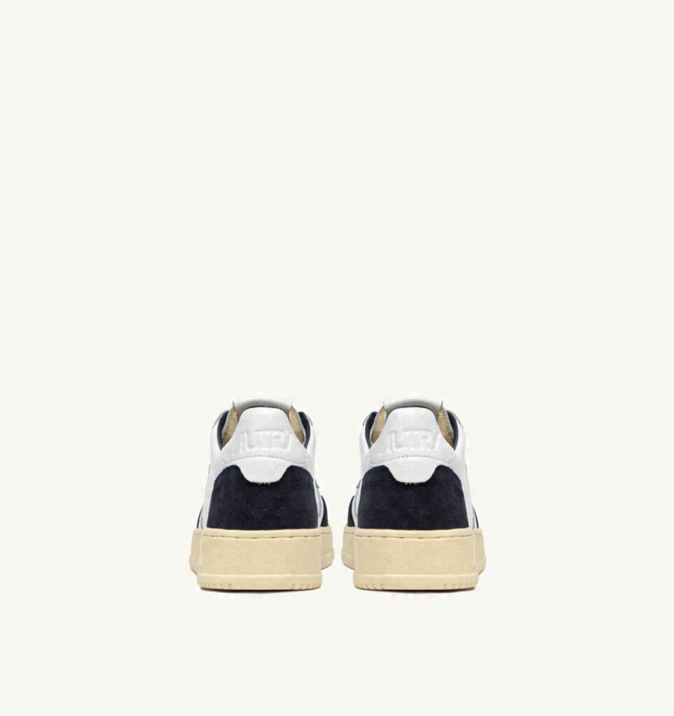 MEDALIST LOW EN CUIR BLANC ET DAIM OCEAN