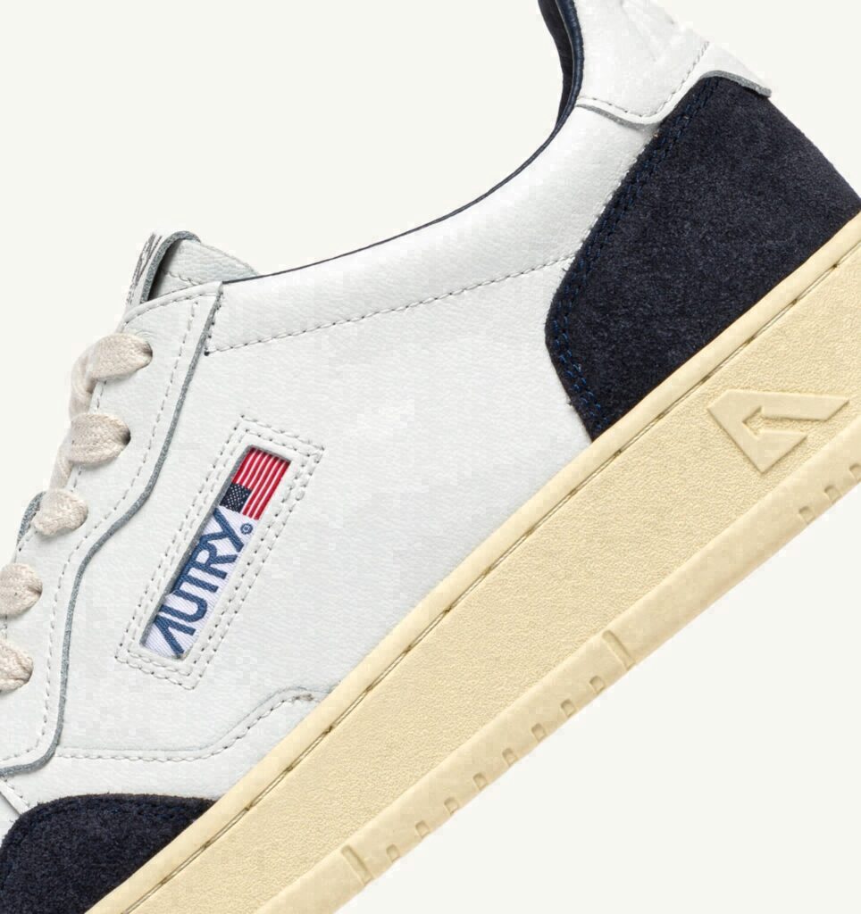 MEDALIST LOW EN CUIR BLANC ET DAIM OCEAN