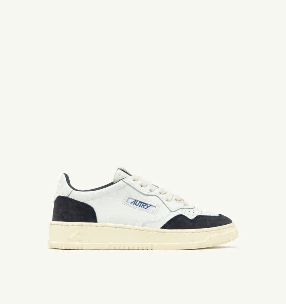 MEDALIST LOW EN CUIR BLANC ET DAIM OCEAN