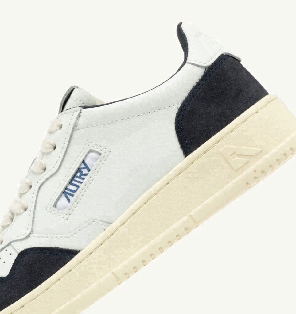 MEDALIST LOW EN CUIR BLANC ET DAIM OCEAN