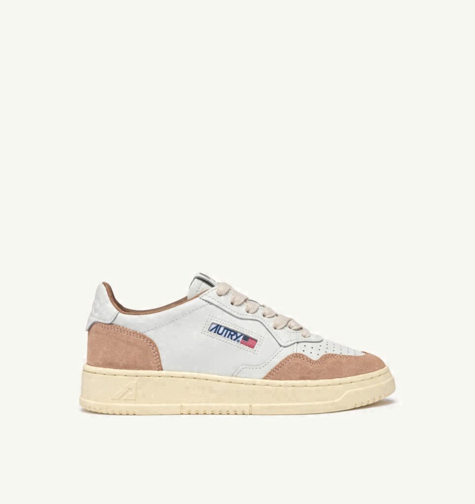 MEDALIST LOW EN CUIR BLANC ET DAIM PHARD