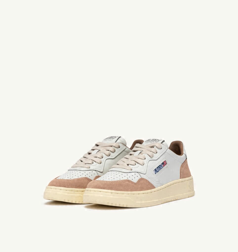 MEDALIST LOW EN CUIR BLANC ET DAIM PHARD