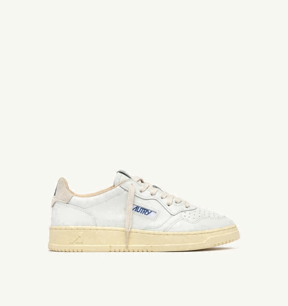 MEDALIST LOW EN CUIR BLANC ET DAIM SNOW WHITE