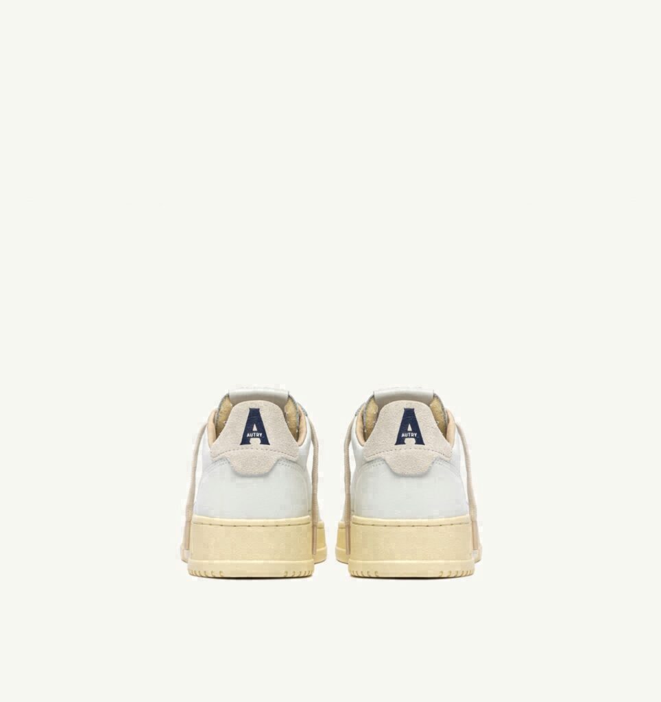 MEDALIST LOW EN CUIR BLANC ET DAIM SNOW WHITE