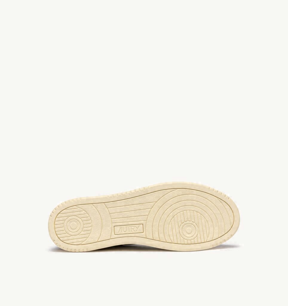 MEDALIST LOW EN CUIR BLANC ET DAIM TABAC