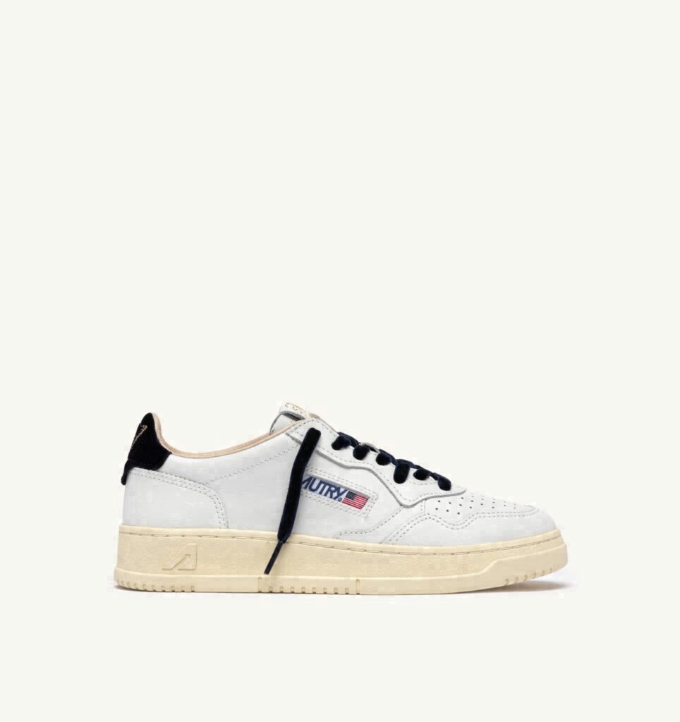 MEDALIST LOW EN CUIR BLANC ET VELOUR SPACE