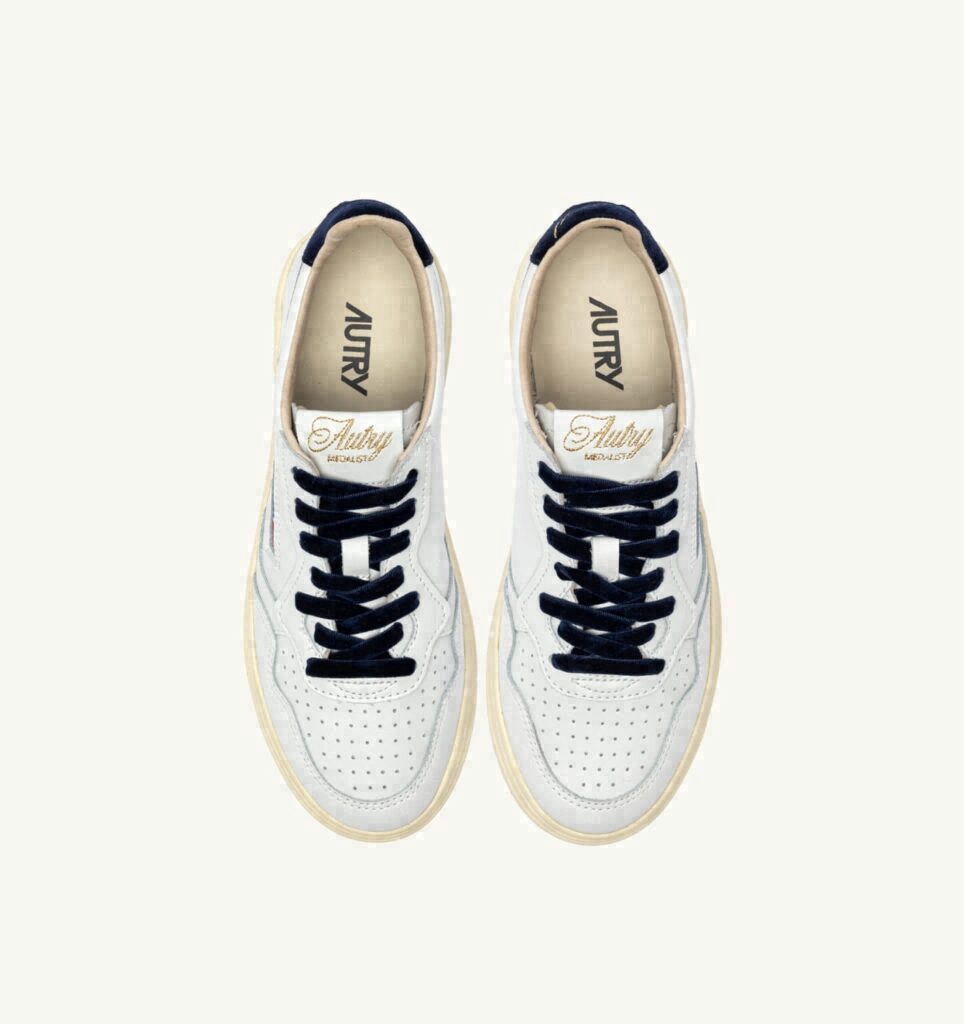 MEDALIST LOW EN CUIR BLANC ET VELOUR SPACE