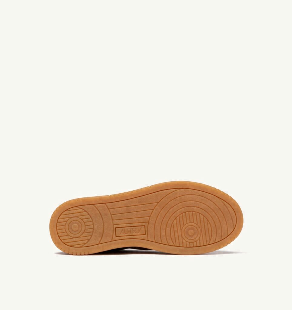 MEDALIST LOW EN CUIR COGNAC ET MARSHMALLOW