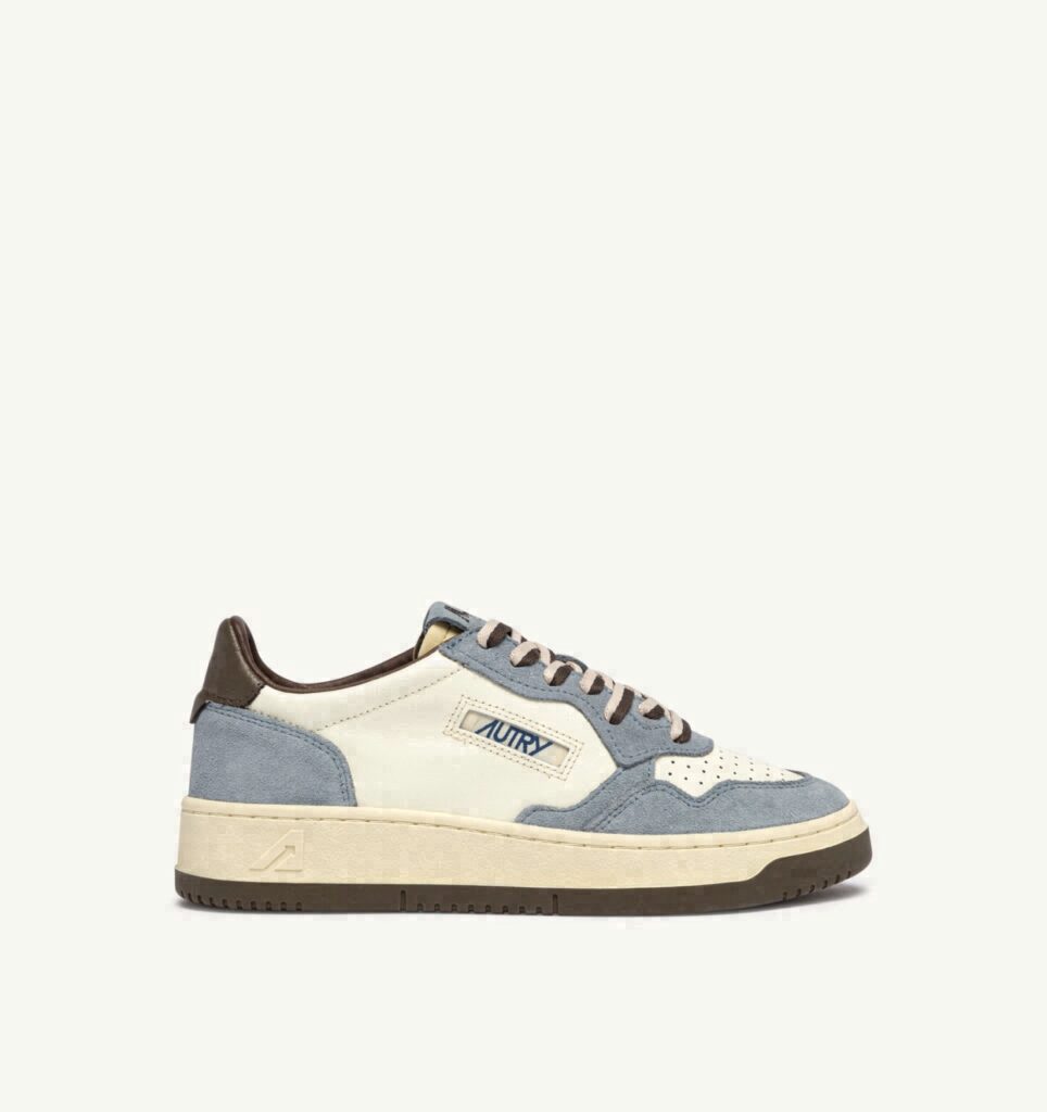 MEDALIST LOW EN CUIR ET DAIM CHOCOLATE CHIP ET CIELO