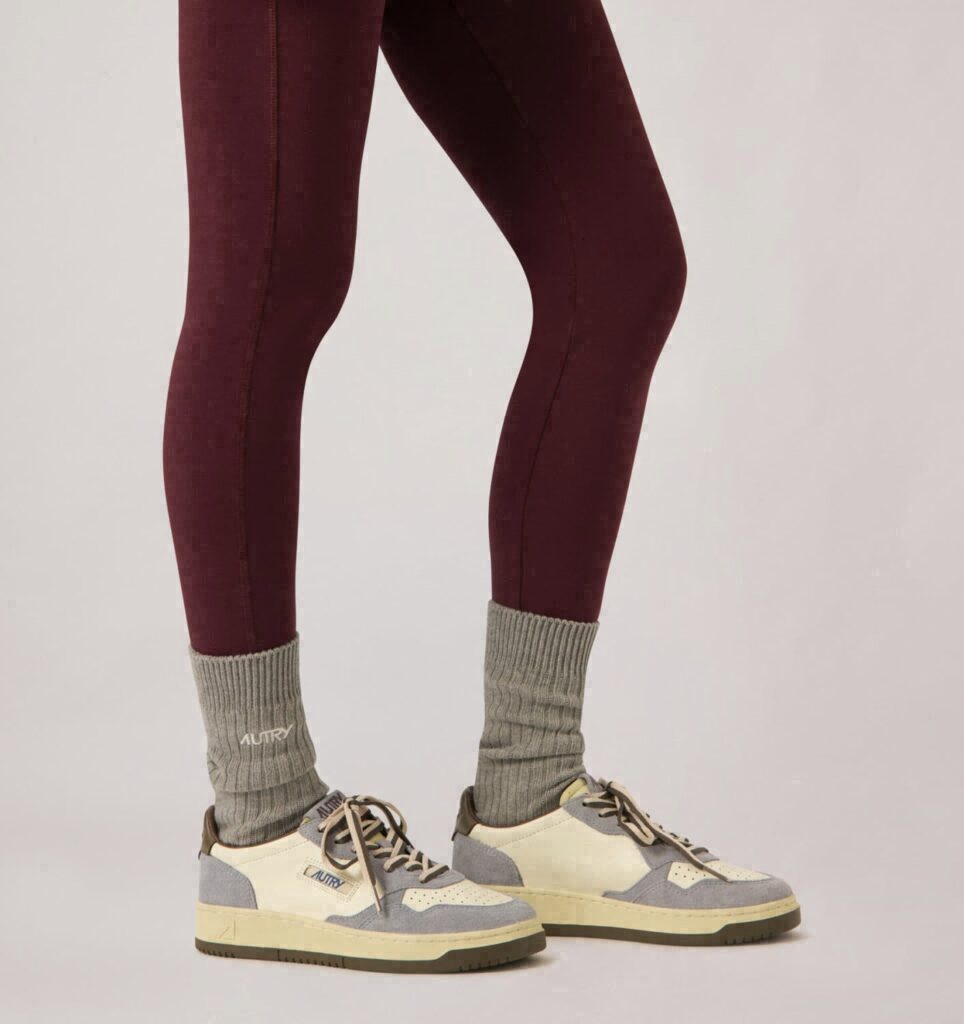 MEDALIST LOW EN CUIR ET DAIM CHOCOLATE CHIP ET CIELO