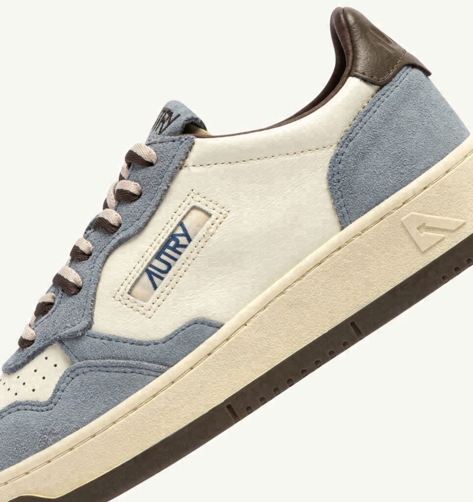 MEDALIST LOW EN CUIR ET DAIM CHOCOLATE CHIP ET CIELO