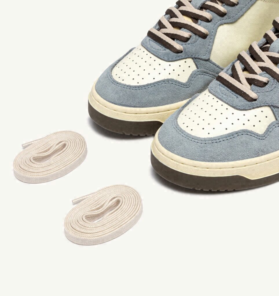 MEDALIST LOW EN CUIR ET DAIM CHOCOLATE CHIP ET CIELO