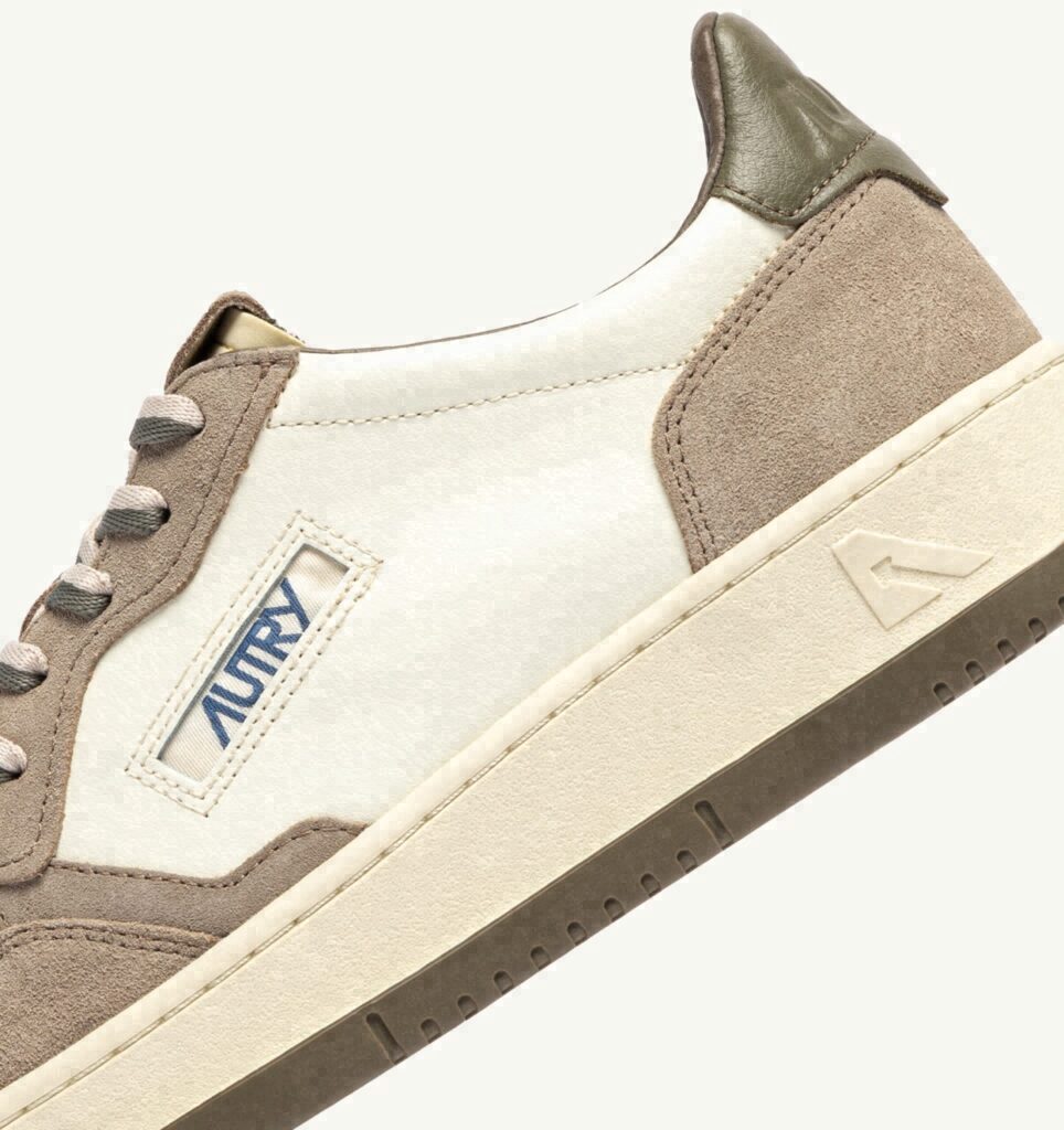 MEDALIST LOW EN CUIR ET DAIM COVERT GREEN ET LICORICE