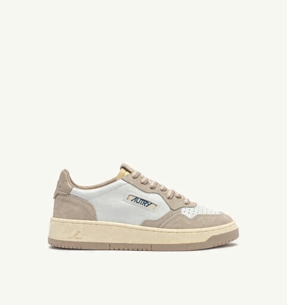 MEDALIST LOW EN CUIR ET DAIM FEATHER GRAY ET LAMB