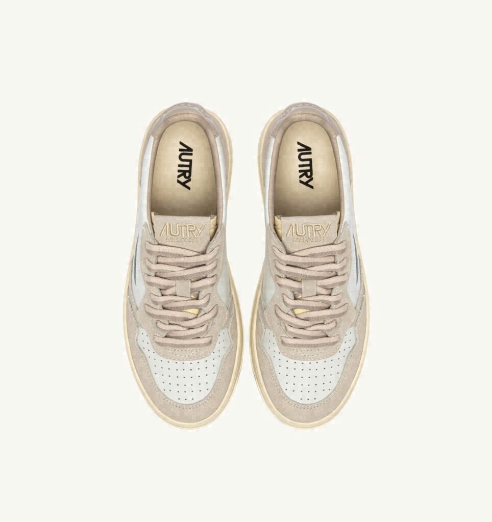 MEDALIST LOW EN CUIR ET DAIM FEATHER GRAY ET LAMB