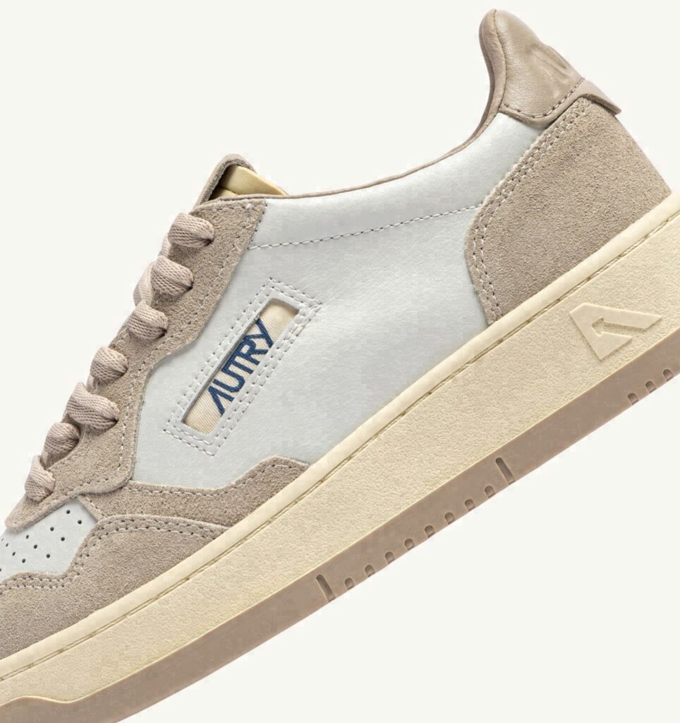 MEDALIST LOW EN CUIR ET DAIM FEATHER GRAY ET LAMB