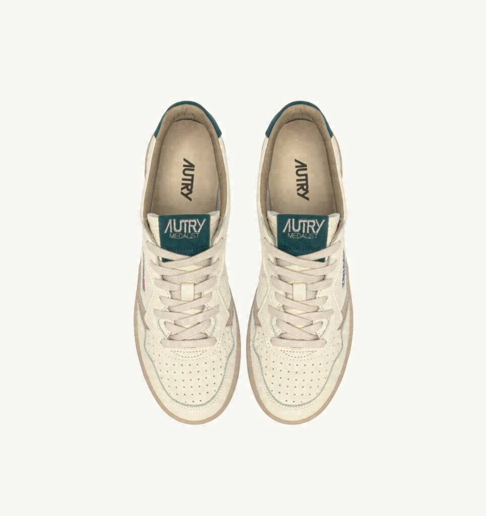 MEDALIST LOW EN CUIR FEATHER GRAY ET DARK SEA