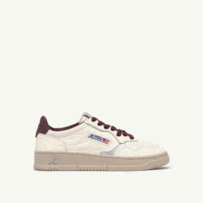 MEDALIST LOW EN CUIR FIG ET ARGENT
