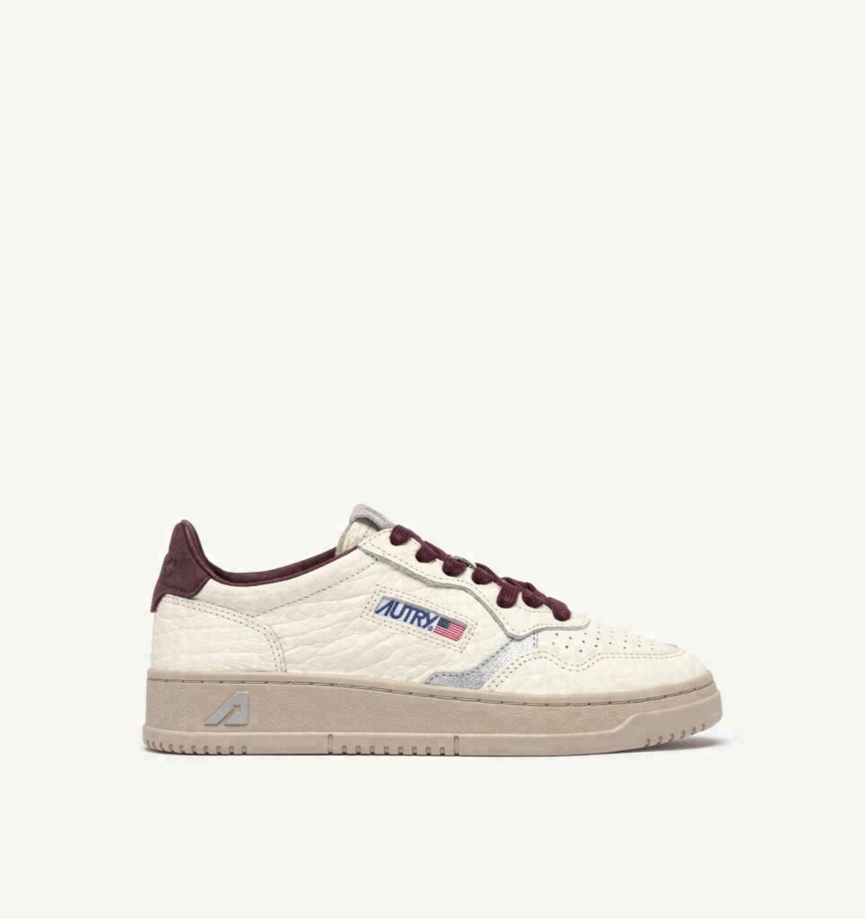 MEDALIST LOW EN CUIR FIG ET ARGENT