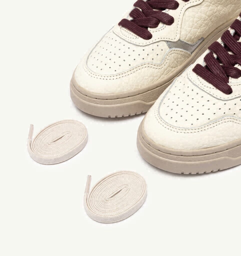MEDALIST LOW EN CUIR FIG ET ARGENT