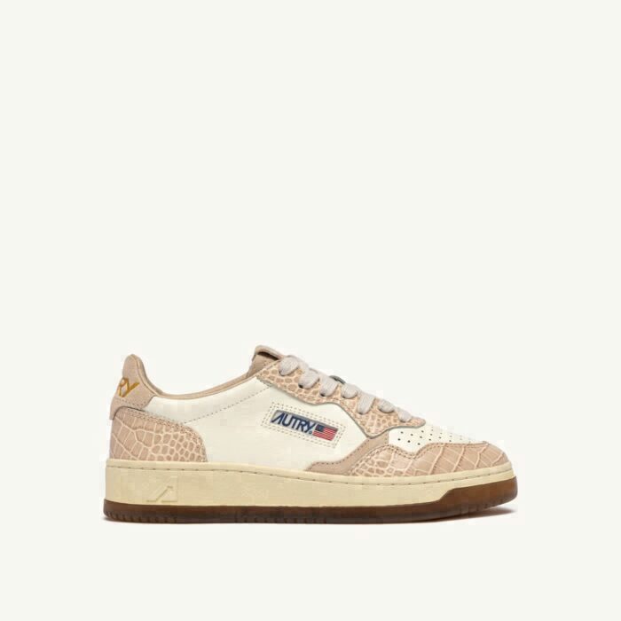 MEDALIST LOW EN CUIR MARSHMALLOW ET IVOIRE