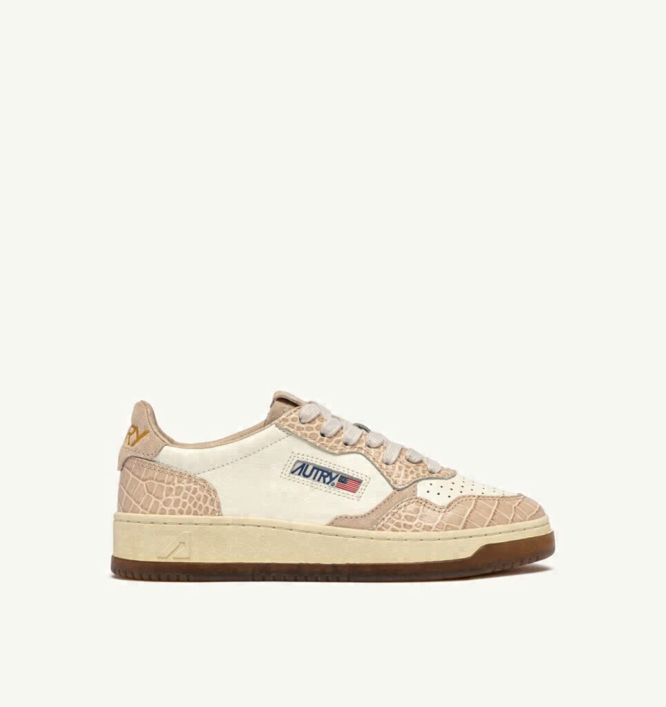 MEDALIST LOW EN CUIR MARSHMALLOW ET IVOIRE