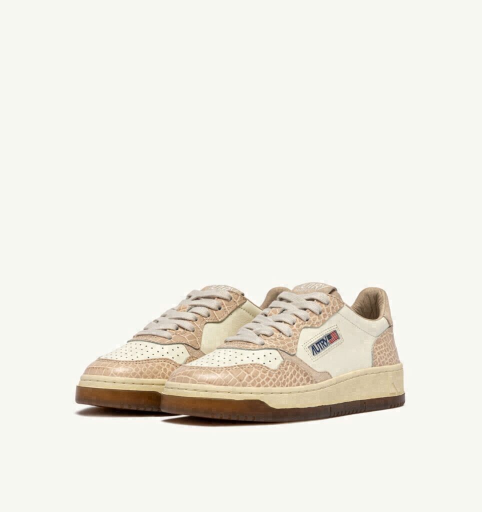 MEDALIST LOW EN CUIR MARSHMALLOW ET IVOIRE