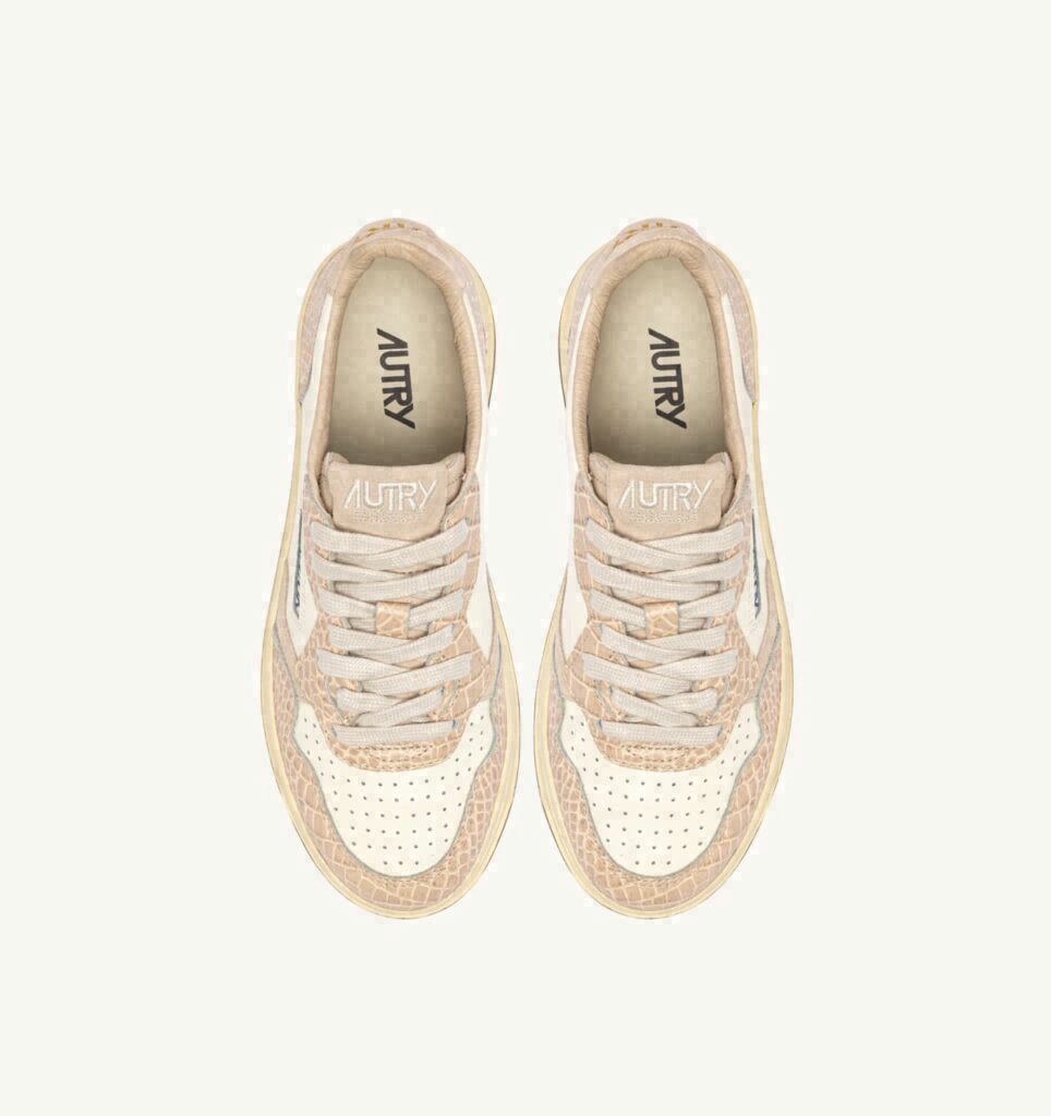 MEDALIST LOW EN CUIR MARSHMALLOW ET IVOIRE