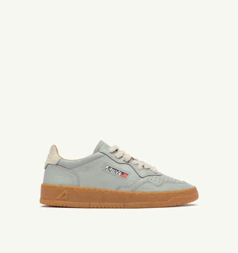 MEDALIST LOW EN CUIR MILITARY ET MARSHMALLOW