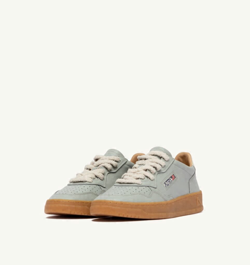 MEDALIST LOW EN CUIR MILITARY ET MARSHMALLOW